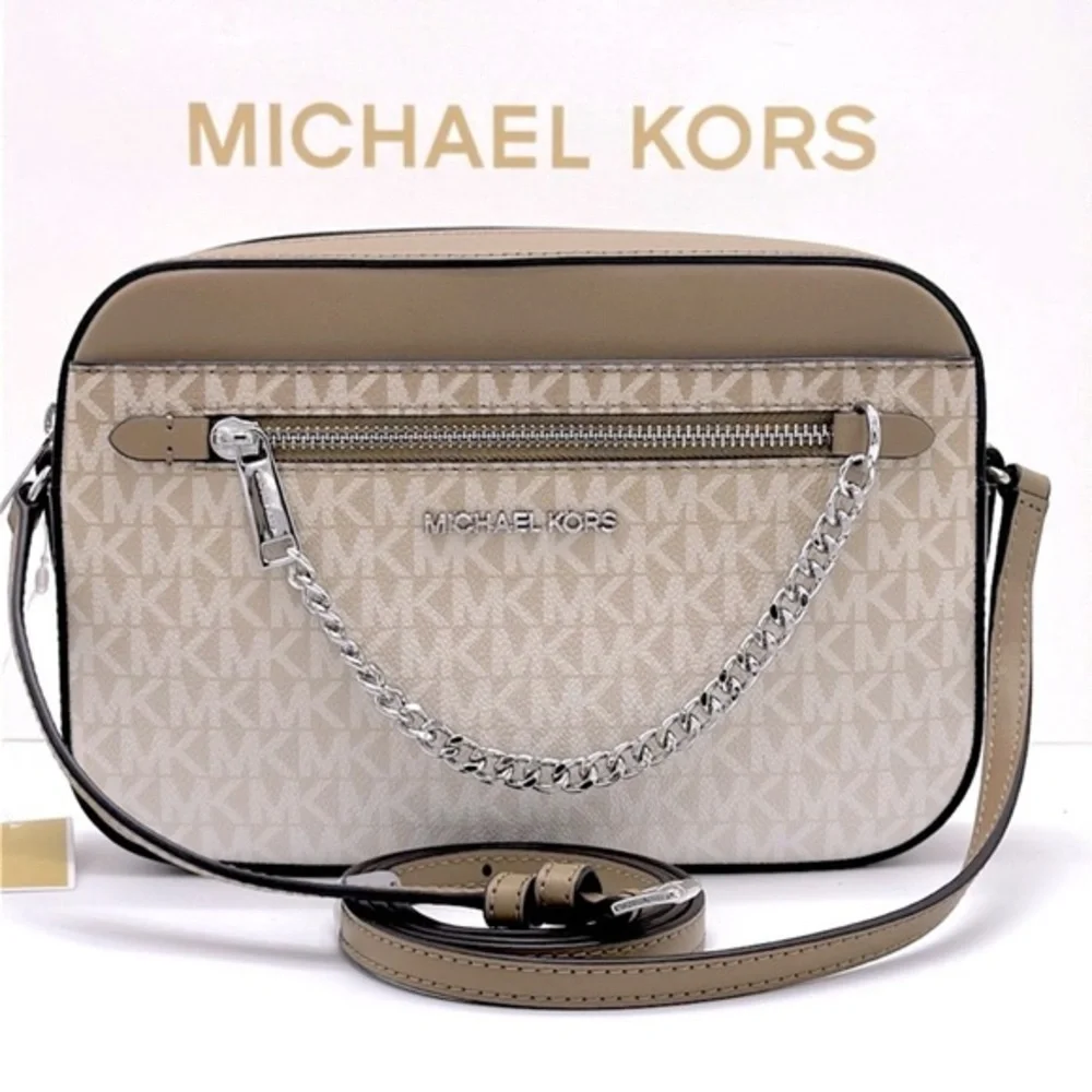 MICHAEL KORS Jet Set Lg Ombré Signature Logo EW Crossbody Body East West Husk